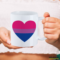Kaffeetasse Bi*sexuell Pride Flagge LGBTQ Herz 330ml