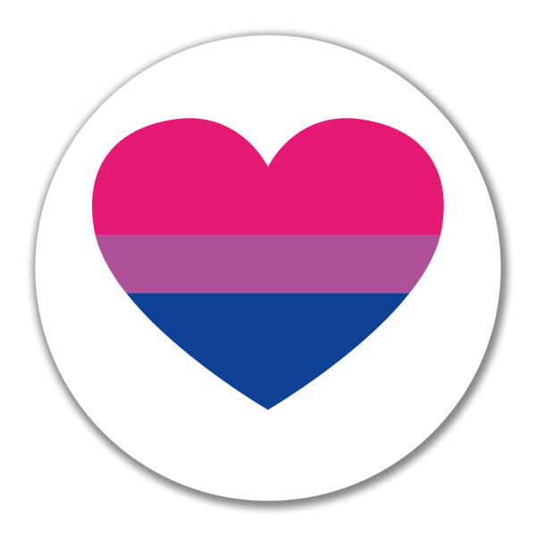 Aufkleber Bi*sexuell Pride Flagge LGBTQ Herz 10cm