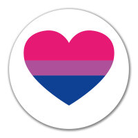 Aufkleber Bi*sexuell Pride Flagge LGBTQ Herz 10cm rund