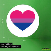 Aufkleber Bi*sexuell Pride Flagge LGBTQ Herz 10cm