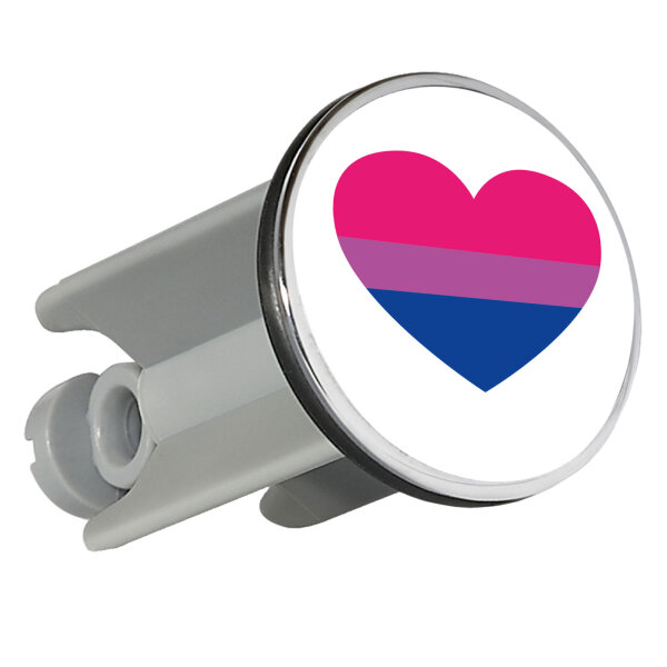 Waschbeckenstöpsel Bi*sexuell Pride Flagge LGBTQ Herz 4cm Abflussstopfen
