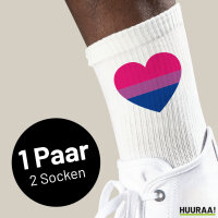 Unisex Socken Bi*sexuell Pride Flagge LGBTQ Herz Baumwolle