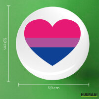 Button Bi*sexuell Pride Flagge LGBTQ Herz