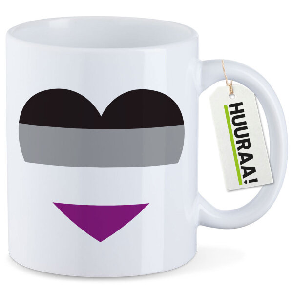 Kaffeetasse Asexuelle Pride Flagge LGBTQ Herz 330ml