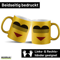 Glitzertasse Asexuelle Pride Flagge LGBTQ Herz 330ml