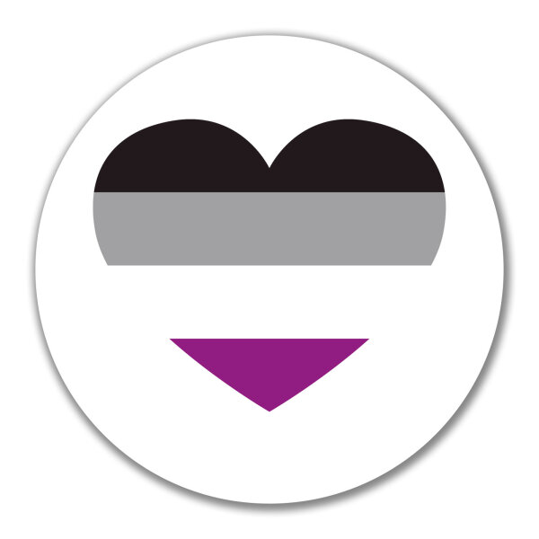 Aufkleber Asexuelle Pride Flagge LGBTQ Herz 10cm