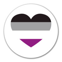 Aufkleber Asexuelle Pride Flagge LGBTQ Herz 10cm rund