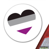 Aufkleber Asexuelle Pride Flagge LGBTQ Herz 10cm rund
