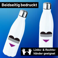 Trinkflasche Asexuelle Pride Flagge LGBTQ Herz 500ml...