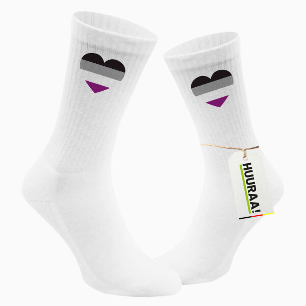 Unisex Socken Asexuelle Pride Flagge LGBTQ Herz Baumwolle