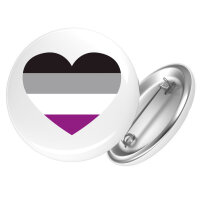 Button Asexuelle Pride Flagge LGBTQ Herz rund