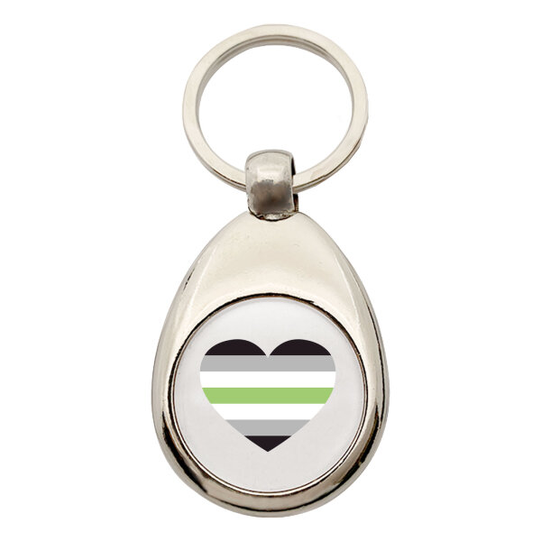 Schlüsselanhänger Agender Pride Flagge LGBTQ Herz Schlüsselring