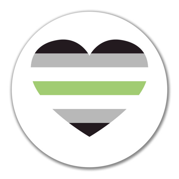 Aufkleber Agender Pride Flagge LGBTQ Herz 10cm