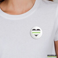 Button Agender Pride Flagge LGBTQ Herz rund