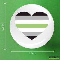 Button Agender Pride Flagge LGBTQ Herz