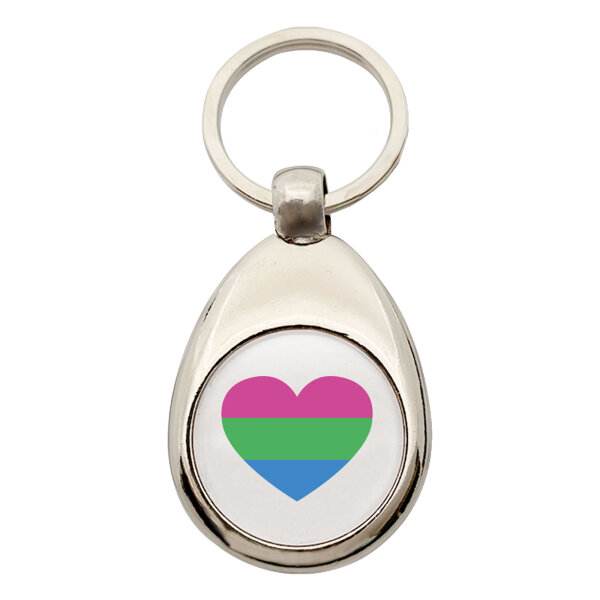 Schlüsselanhänger Polysexuell Pride Flagge LGBTQ Herz