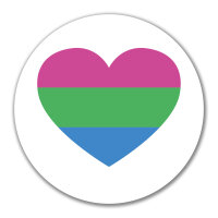 Aufkleber Polysexuell Pride Flagge LGBTQ Herz 10cm rund