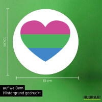 Aufkleber Polysexuell Pride Flagge LGBTQ Herz 10cm rund