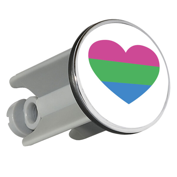 Waschbeckenstöpsel Polysexuell Pride Flagge LGBTQ Herz 4cm Abflussstopfen