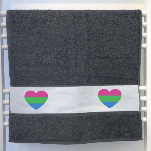 Handtuch Polysexuell Pride Flagge LGBTQ Herz 50x100cm