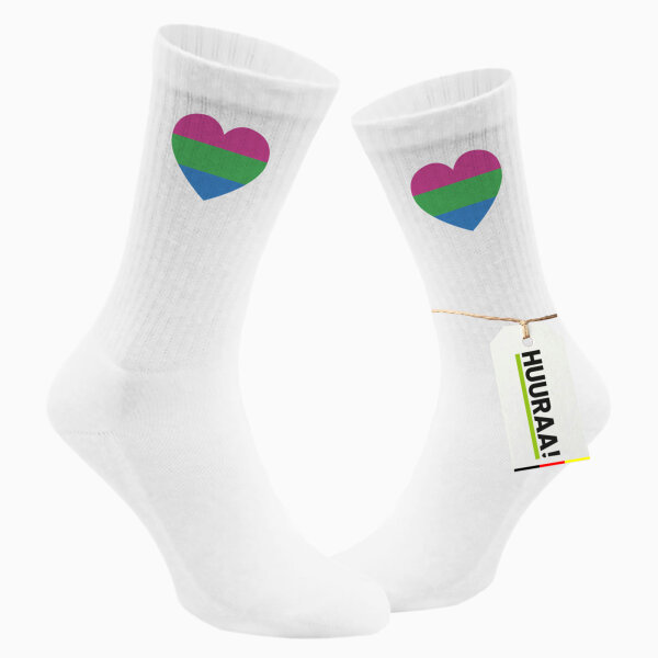 Unisex Socken Polysexuell Pride Flagge LGBTQ Herz Baumwolle