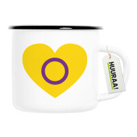 Emaille Tasse Intersex Pride Flagge LGBTQ Herz 300ml...