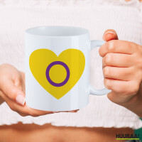 Kaffeetasse Intersex Pride Flagge LGBTQ Herz 330ml