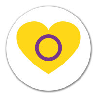 Aufkleber Intersex Pride Flagge LGBTQ Herz 10cm rund