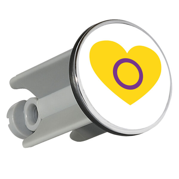 Waschbeckenstöpsel Intersex Pride Flagge LGBTQ Herz 4cm