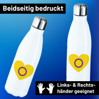 Trinkflasche Intersex Pride Flagge LGBTQ Herz 500ml...