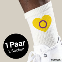 Unisex Socken Intersex Pride Flagge LGBTQ Herz Baumwolle