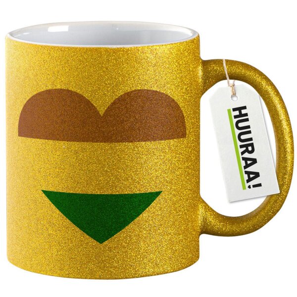 Glitzertasse Genderqueer Pride Flagge LGBTQ Herz 330ml