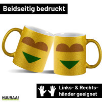 Glitzertasse Genderqueer Pride Flagge LGBTQ Herz 330ml