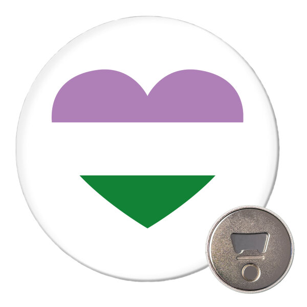 Magnet Genderqueer Pride Flagge LGBTQ Herz 59mm Kühlschrankmagnet