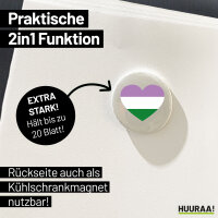 Magnet Genderqueer Pride Flagge LGBTQ Herz 59mm Kühlschrankmagnet