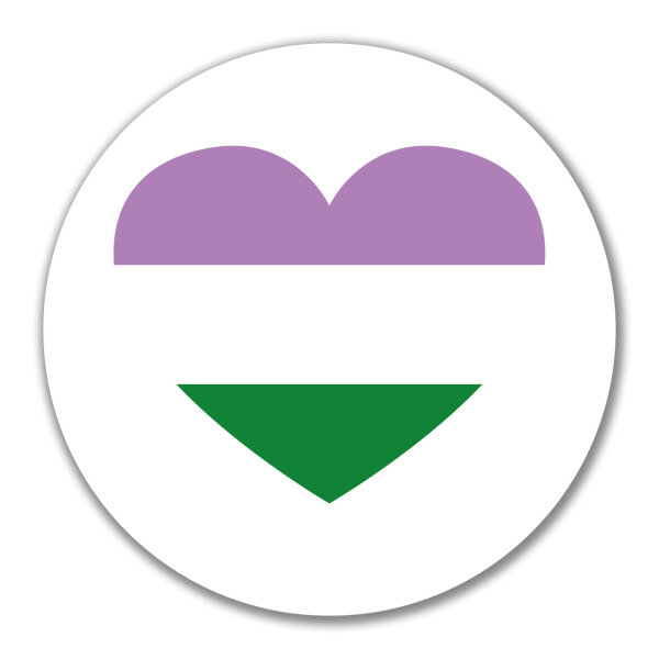 Aufkleber Genderqueer Pride Flagge LGBTQ Herz 10cm
