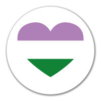Aufkleber Genderqueer Pride Flagge LGBTQ Herz 10cm rund