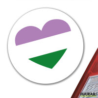 Aufkleber Genderqueer Pride Flagge LGBTQ Herz 10cm rund