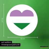 Aufkleber Genderqueer Pride Flagge LGBTQ Herz 10cm