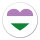 Aufkleber Genderqueer Pride Flagge LGBTQ Herz 10cm