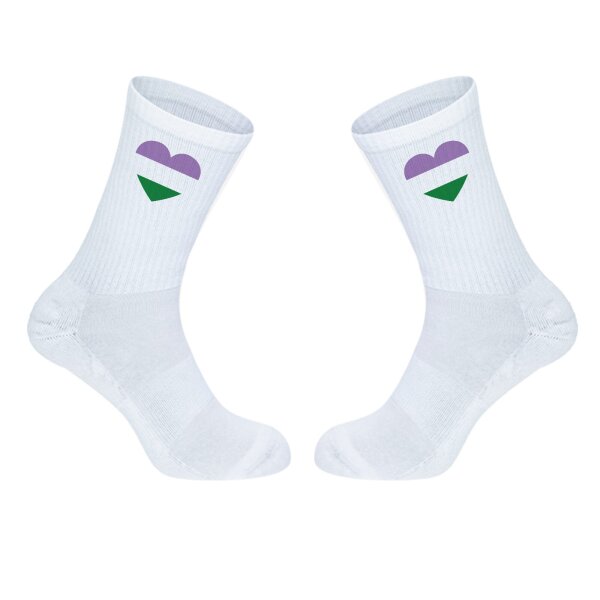 Unisex Socken Genderqueer Pride Flagge LGBTQ Herz Baumwolle
