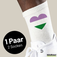 Unisex Socken Genderqueer Pride Flagge LGBTQ Herz Baumwolle
