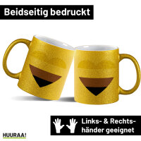 Glitzertasse Nonbinary Pride Flagge LGBTQ Herz 330ml