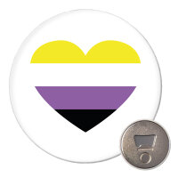 Magnet Nonbinary Pride Flagge LGBTQ Herz 59mm Kühlschrankmagnet Flaschenöffner