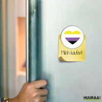 Magnet Nonbinary Pride Flagge LGBTQ Herz 59mm...