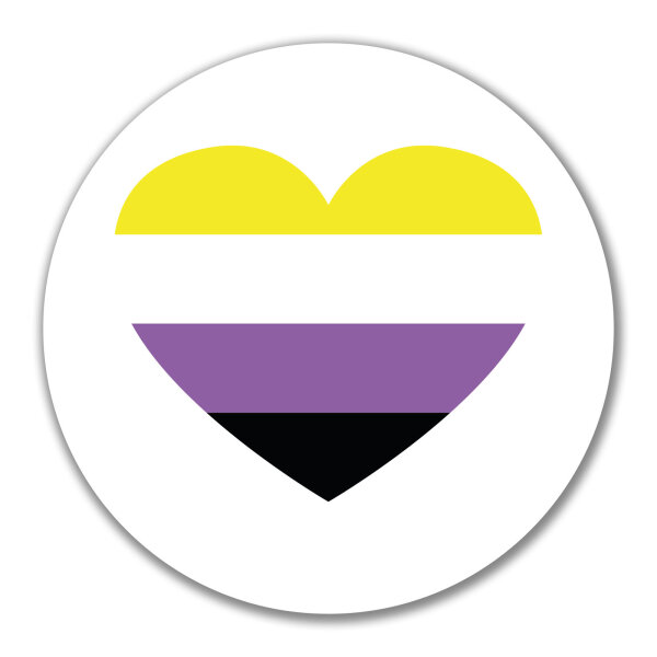 Aufkleber Nonbinary Pride Flagge LGBTQ Herz 10cm