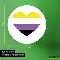 Aufkleber Nonbinary Pride Flagge LGBTQ Herz 10cm