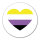 Aufkleber Nonbinary Pride Flagge LGBTQ Herz 10cm rund