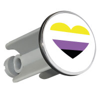 Waschbeckenstöpsel Nonbinary Pride Flagge LGBTQ Herz...