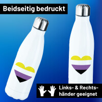 Trinkflasche Nonbinary Pride Flagge LGBTQ Herz 500ml...
